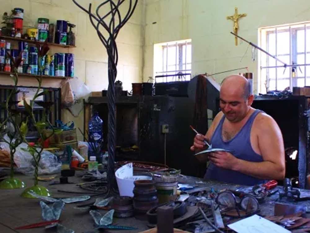 Artist and metalworker John Grech of Inkwina, Gozo.